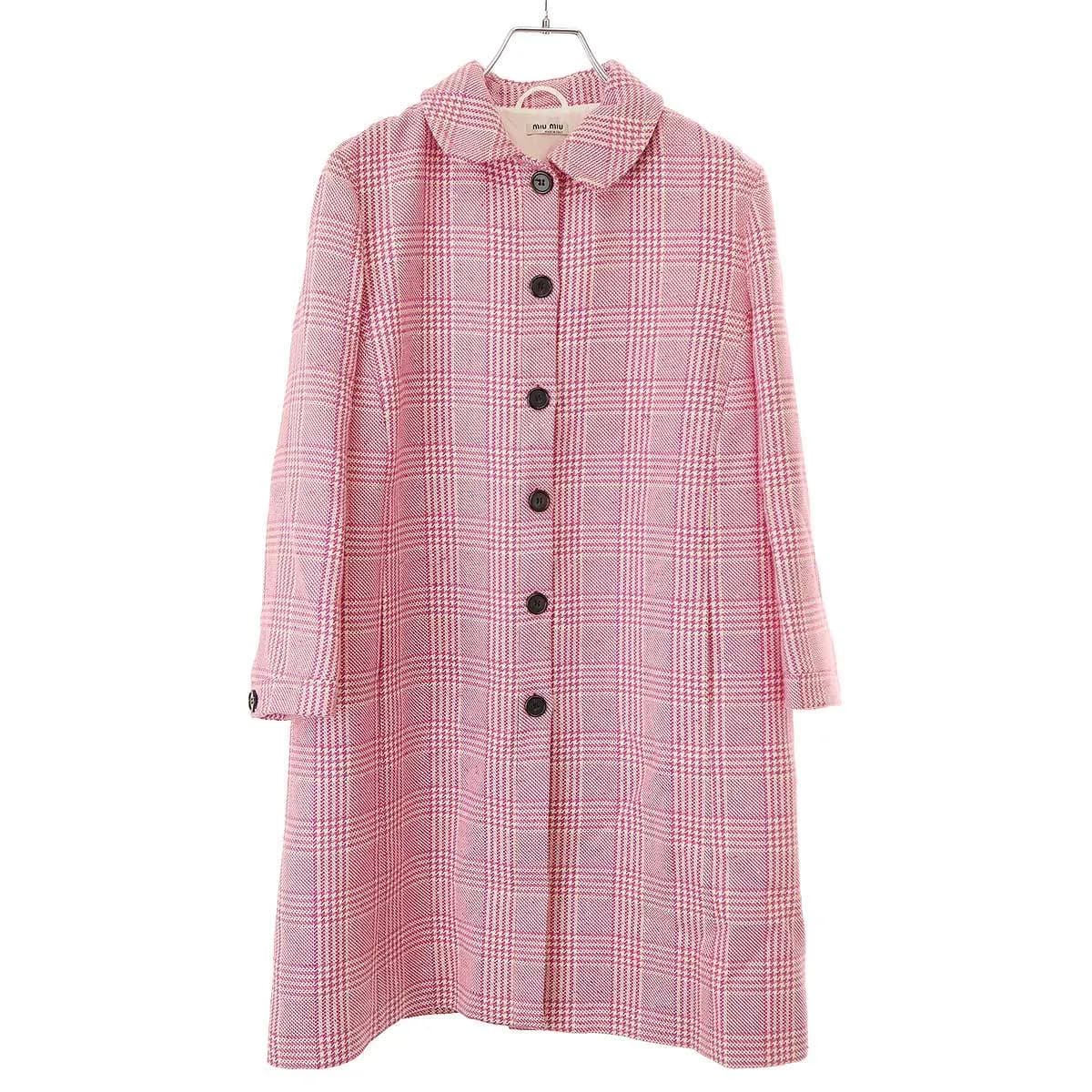 miu miu ミュウミュウ チェックロングコート