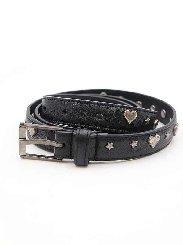 SAINT LAURENT サンローラン パリ マルチスタッズレザーナローベルト