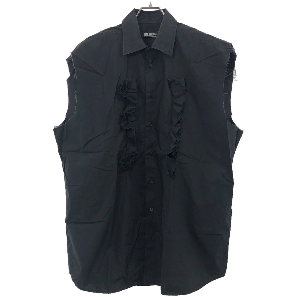 RAF SIMONS ラフシモンズ 21SS ラッフルフリルノースリーブシャツ 211-M295