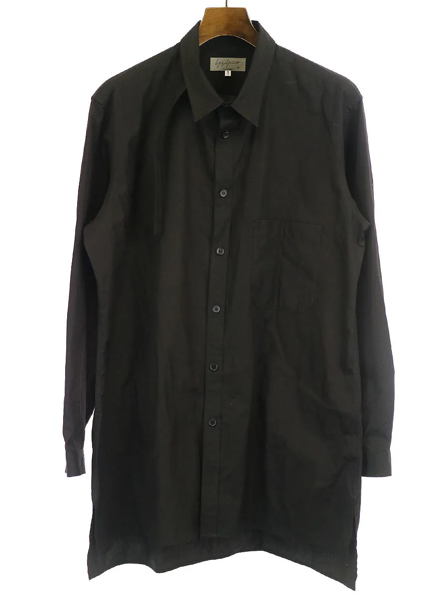 Yohji Yamamoto ヨウジヤマモトプールオム 20SS 100/2 ブロードロングタブシャツ