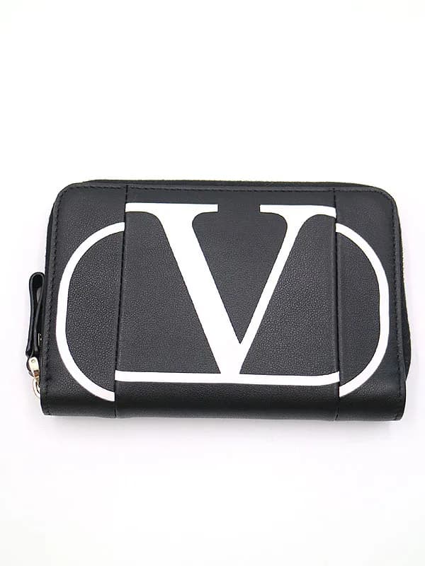 VALENTINO ヴァレンティノ 19SS スプリットロゴラウンドファスナーレザーウォレット