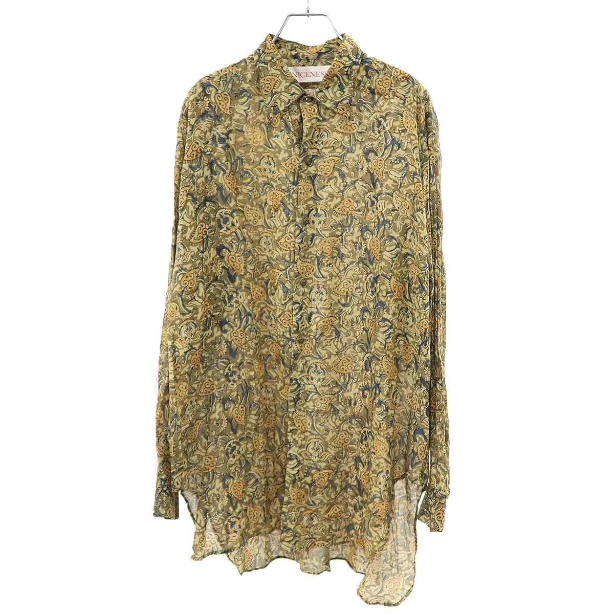 NICENESS ナイスネス LOFTMAN別注 L.MILLER ロングスリーブ アートプリントシャツ