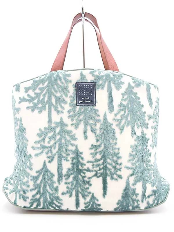 mina perhonen ミナペルホネン 20AW you laiva bag metsa×jardin フロッキープリントハンドバッグ