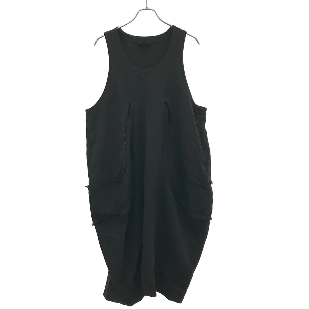 COMME des GARCONS ブラック コムデギャルソン 24AW ポリエステル ノースリーブカットデザインワンピース 1N-A003