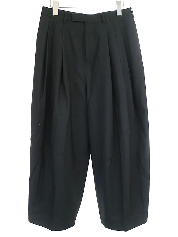 LAD MUSICIAN ラッドミュージシャン 19SS WOOL GABARDINE 3TUCK WIDE ウールギャバジン3タックワイドパンツ