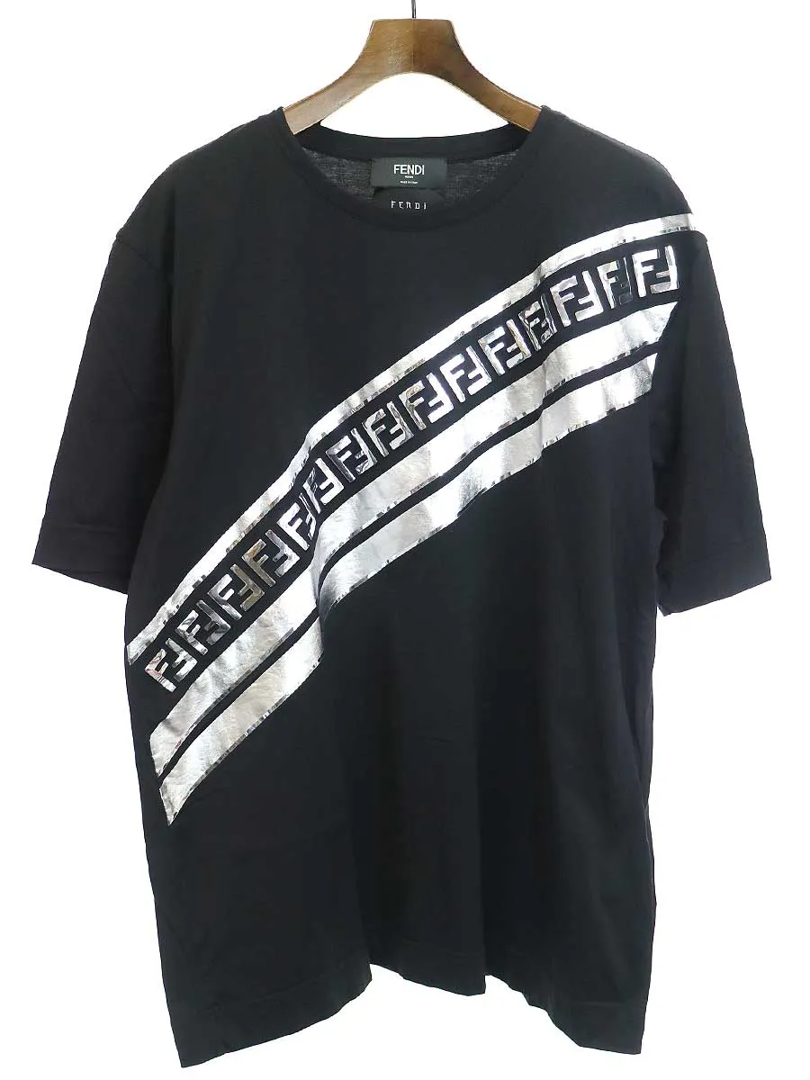 FENDI フェンディ 20SS メタルストライプロゴTシャツ