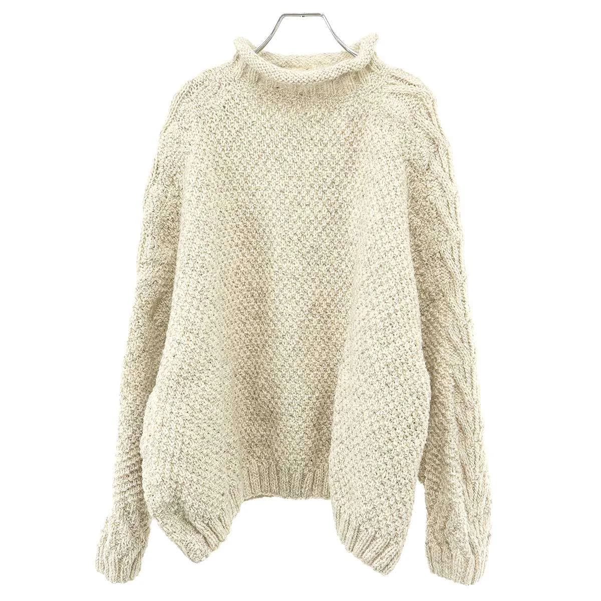 ISABELLA STEFANELLI イザベラステファネリ 21AW Irish wool-hand knitted アイリッシュウールアランニット (XI)-Virginia jumper-(IS)Aran