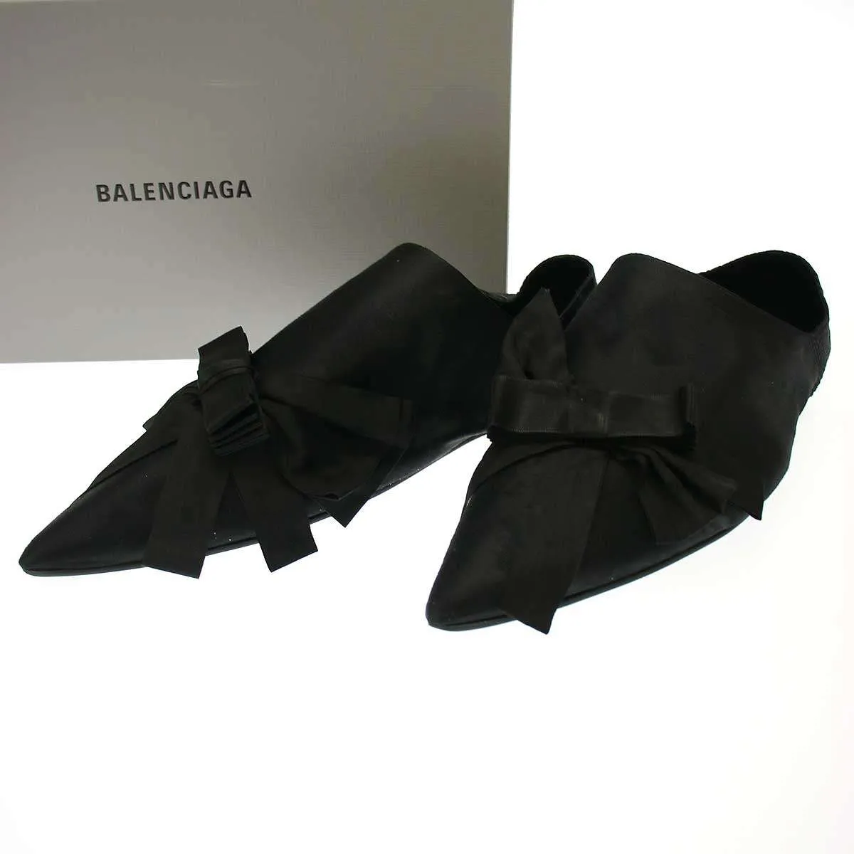 BALENCIAGA バレンシアガ 24AW LOUIS XV MULE SAINT WORNOUT サテンミュール シューズ 807285
