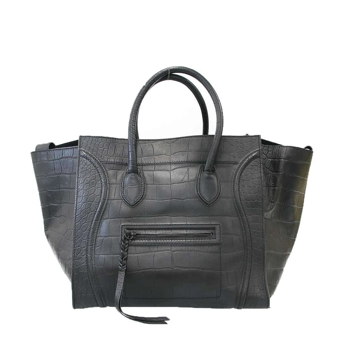 CELINE セリーヌ Luggage Phantom ラゲージ ファントム クロコエンボストートバッグ