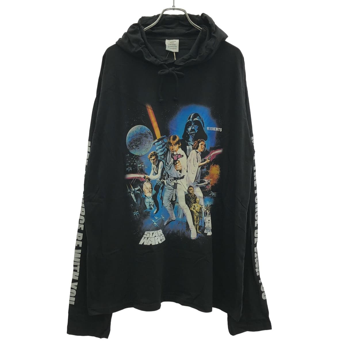 VETEMENTS VETEMENTS ヴェトモン 20AW STAR WARS MOVIE POSTER 1 HOODED LONGSLEEVE スターウォーズ ムービーポスタープリントフーデッドロングスリーブTシャツ USW211LS018 M ブラック