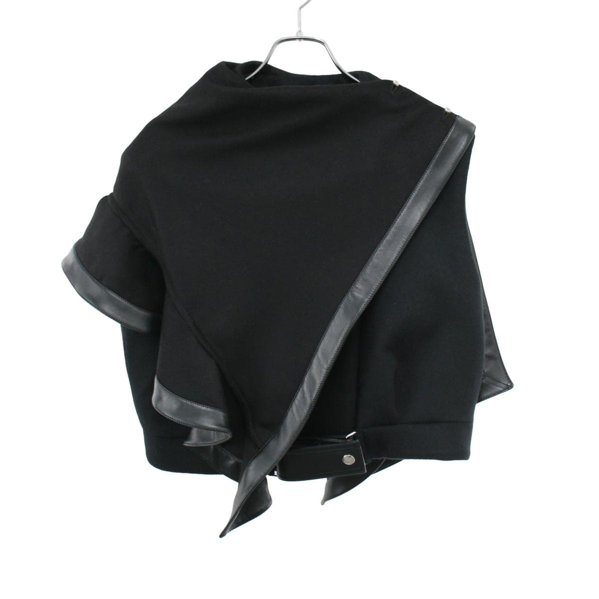LOUIS VUITTON LOUIS VUITTON ルイヴィトン 19AW カシミヤレザー モノグラムケープ コート ROR FHVE85 42 ブラック