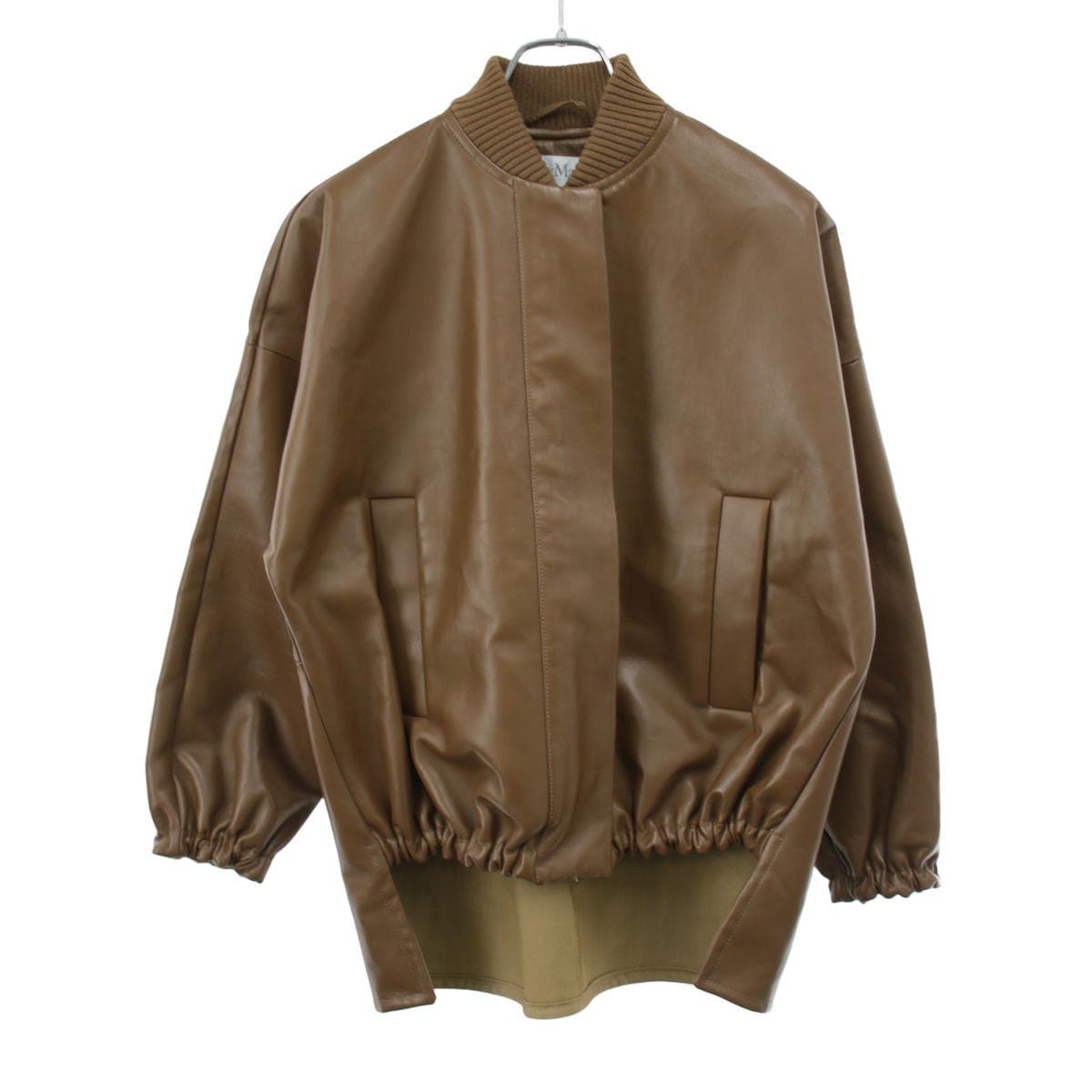 MAXMARA MaxMara マックスマーラ 22SS ラムレザーボンバージャケット 144101286 34 ブラウン