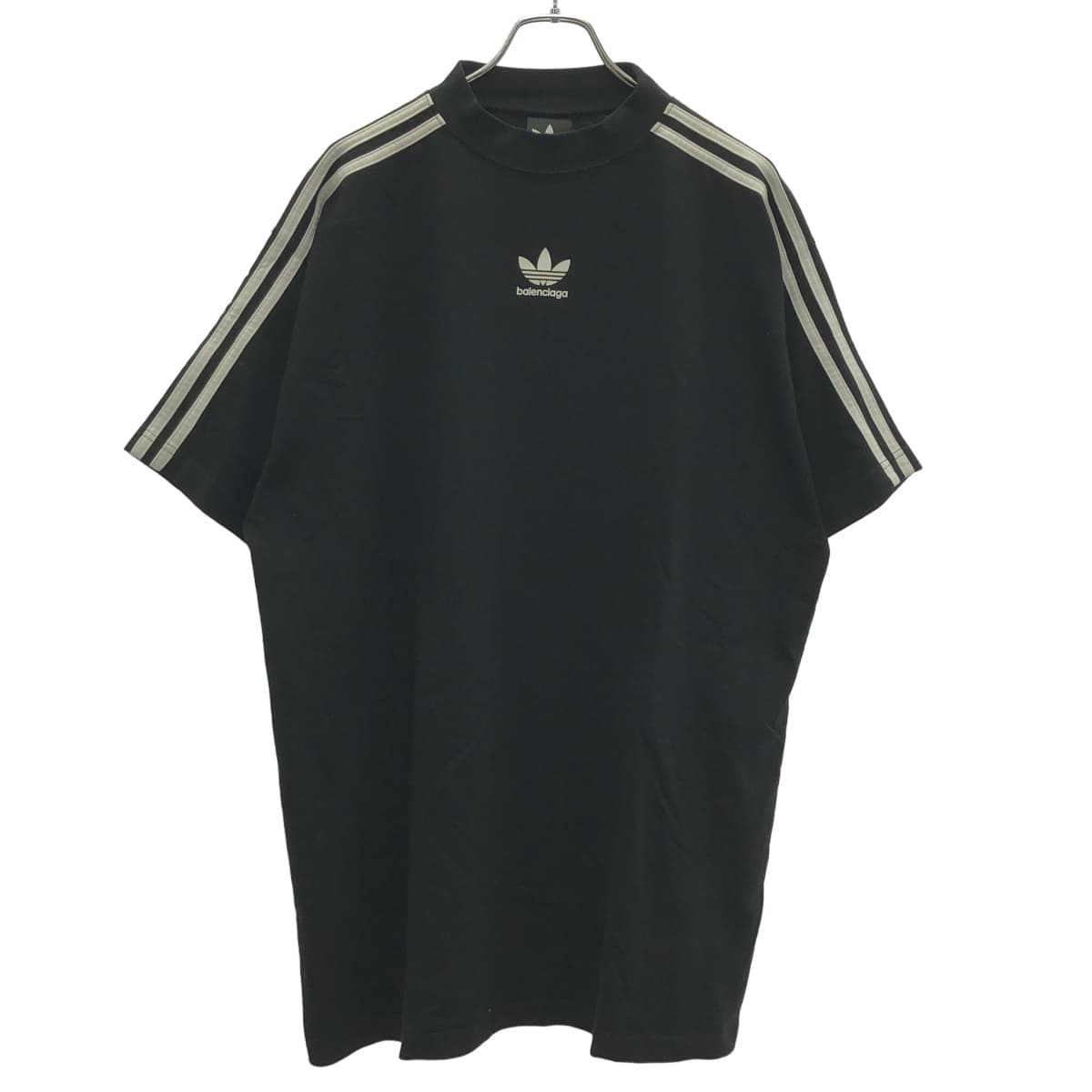 BALENCIAGA BALENCIAGA×adidas バレンシアガ アディダス 23SS オーバーサイズ3ストライプTシャツ 739101 2 ブラック