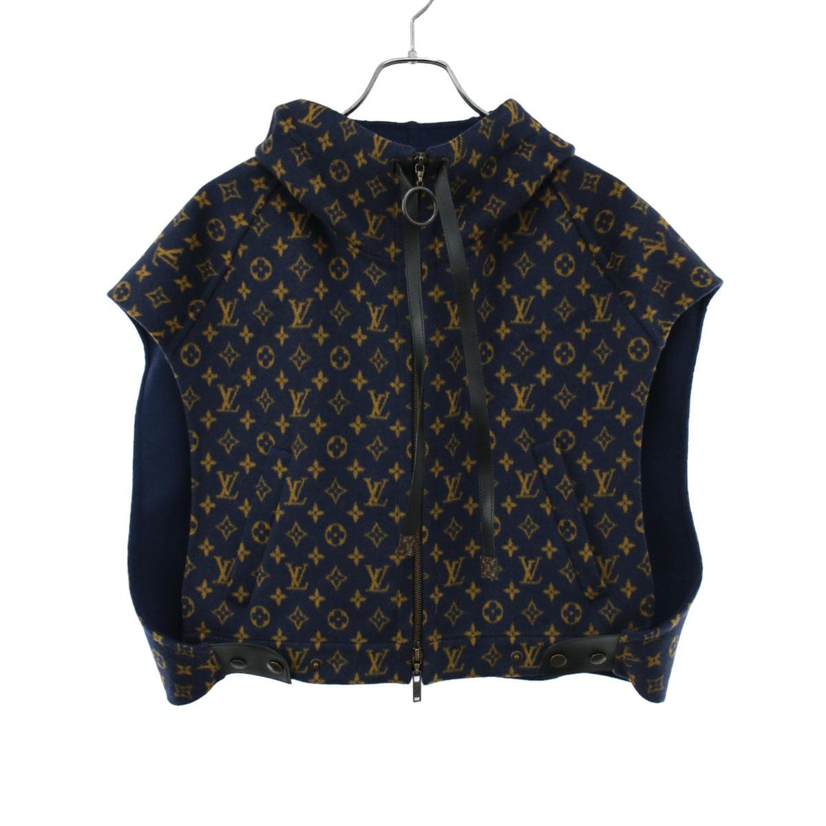 LOUIS VUITTON LOUIS VUITTON ルイヴィトン 21SS モノグラムフーデッドベスト QS3 FKCO14 1A8LJB 34 ネイビー
