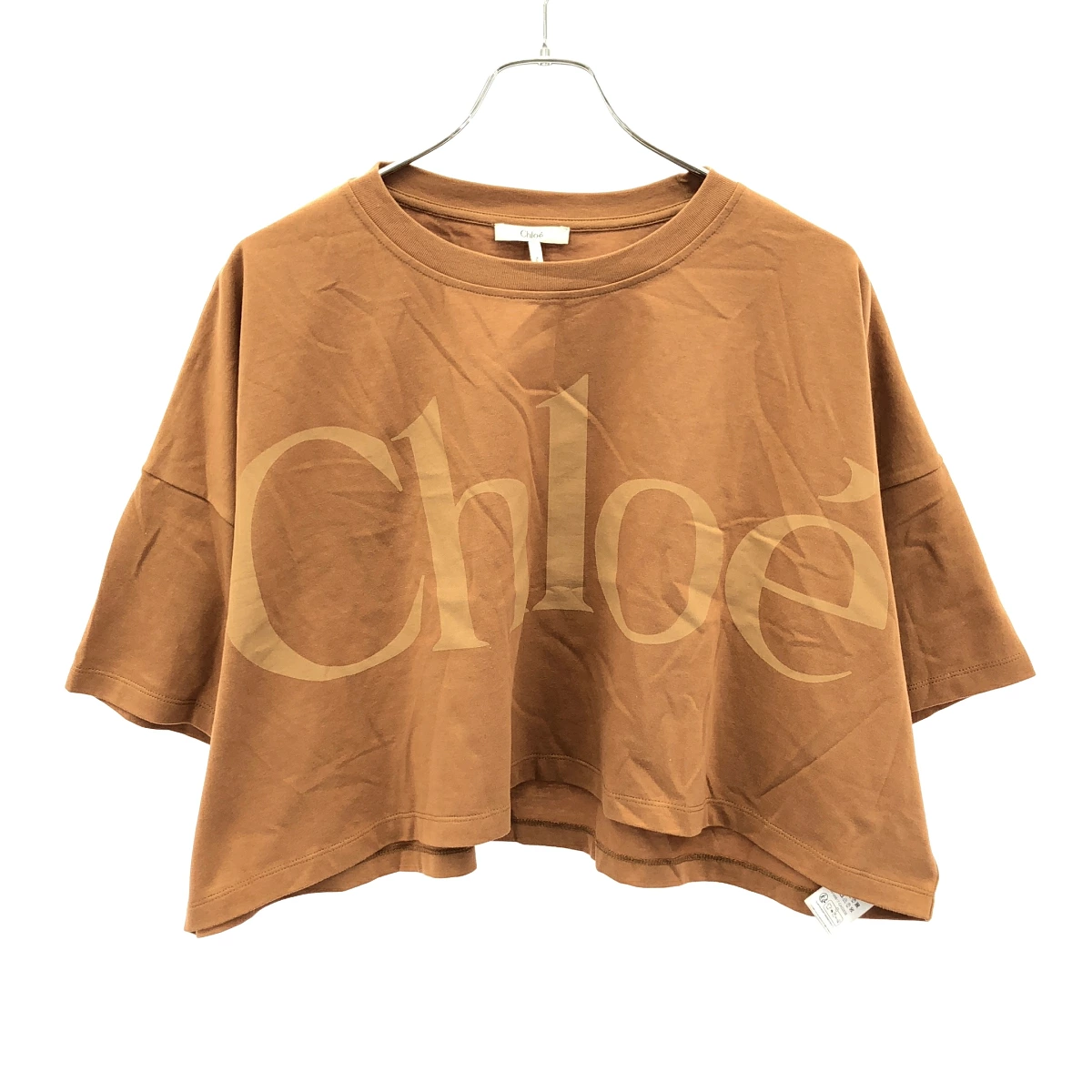 クロエ 24AW Cropped boxy logo T-shirt in cotton jersey クロップドボクシーロゴTシャツ CH24AJH09183852XS
