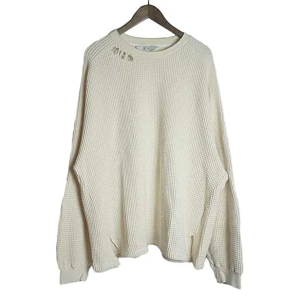 DAMAGE HEAVY WAFFLE OVERSIZED LS