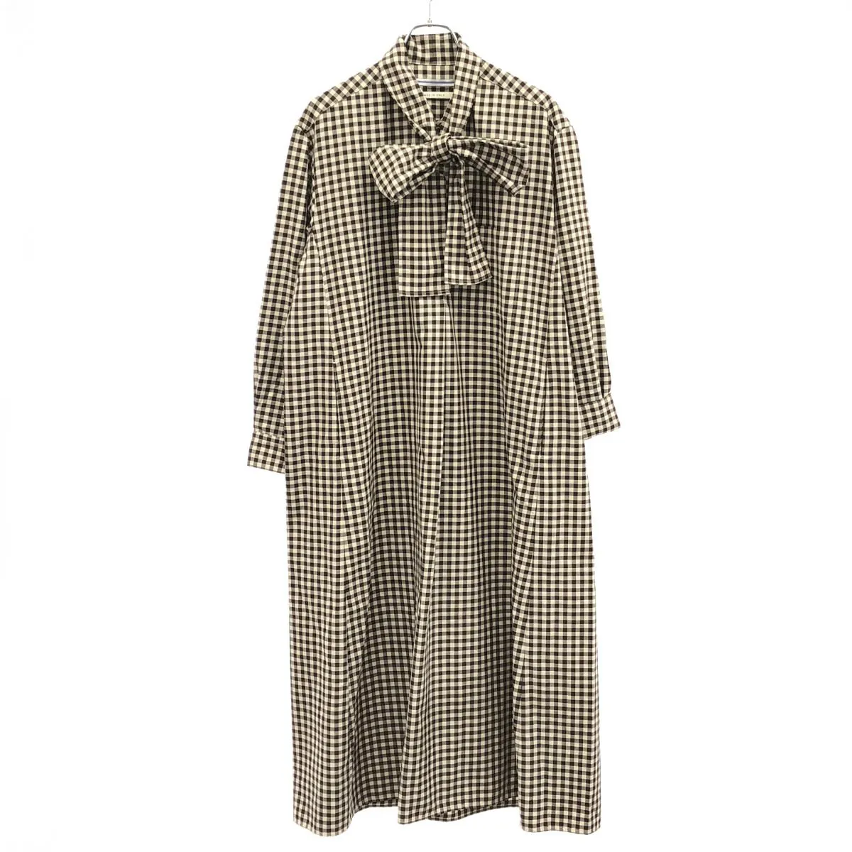 クリスタセヤ MAXI DRESS WITH SCARF ギンガムチェック マキシシャツワンピース