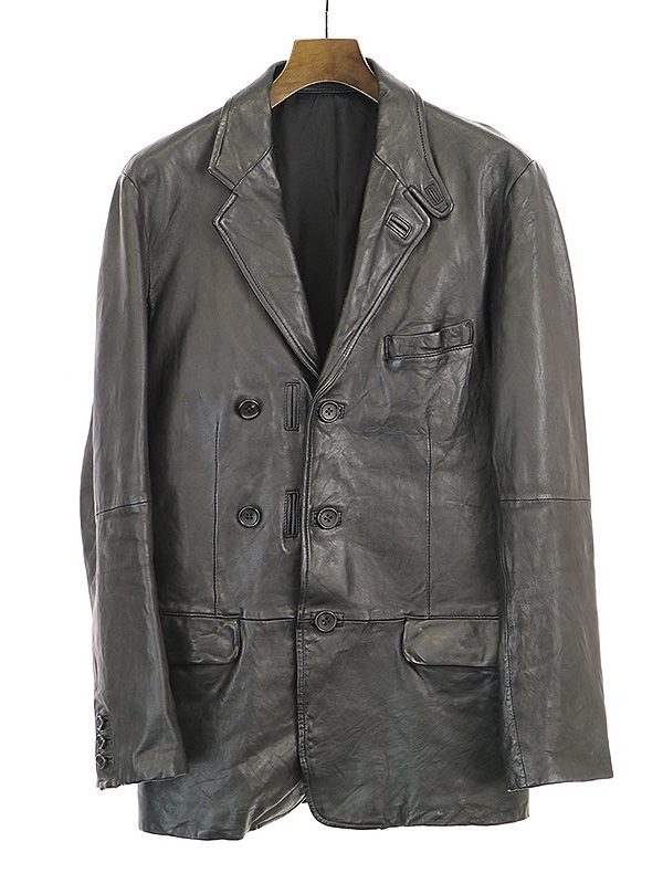 Yohji Yamamoto POUR HOMME 10AW ラムレザー5Bテーラードジャケット