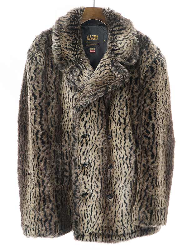 16SS Supreme Leopard Faux Fur Coat ファー-