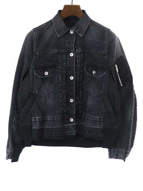 超特価SALE開催!】 sacai sacai helux.ai 23ss MA-1 ブラックロゴ