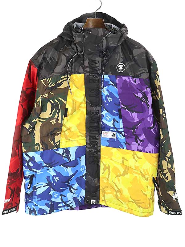 A BATHING APE 白迷彩　リバーシブルジップパーカージャケット　S