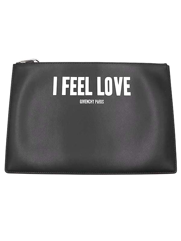 GIVENCHY I FEEL LOVE クラッチバッグ レザー ブラック