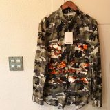 GIVENCHY 15AW デジタルカモフラージュ柄ミリタリー比翼シャツ