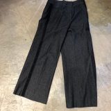 ANN DEMEULEMEESTER 00AW 側章ビーズメッセージコットンワイドパンツ