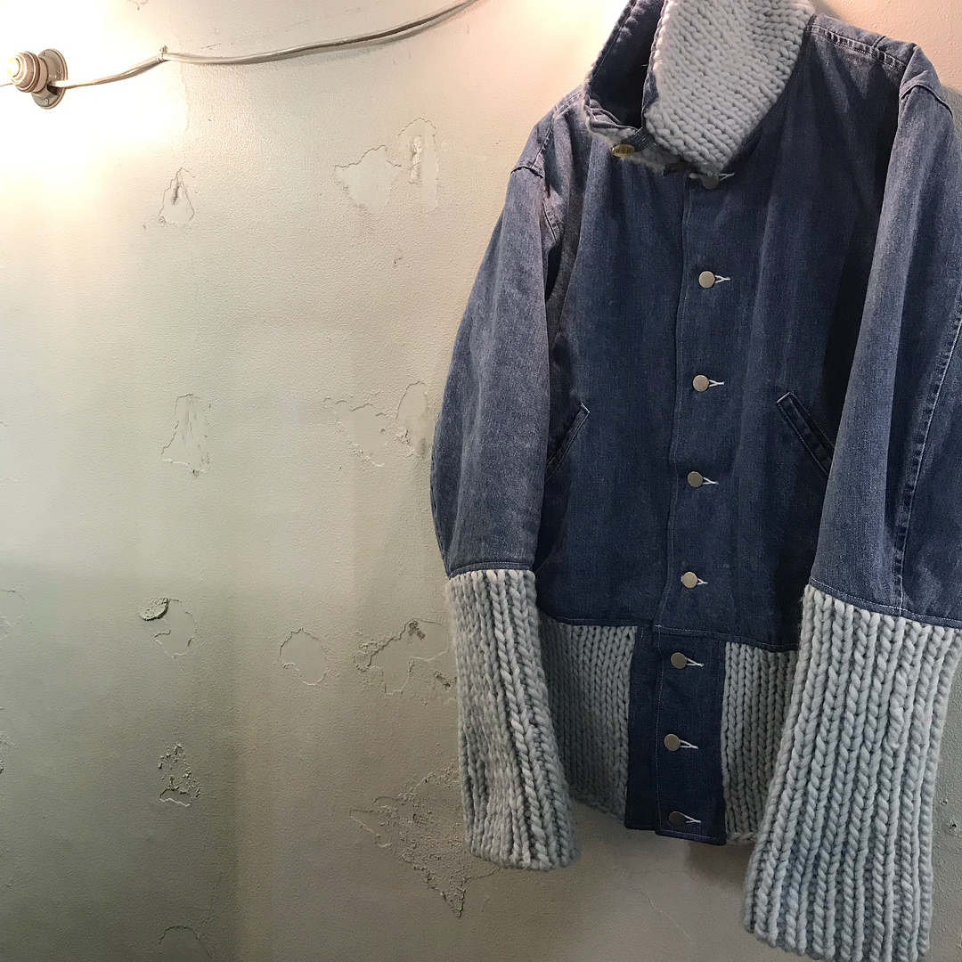 DIGAWEL 17AW DENIM KNIT BLOUSON