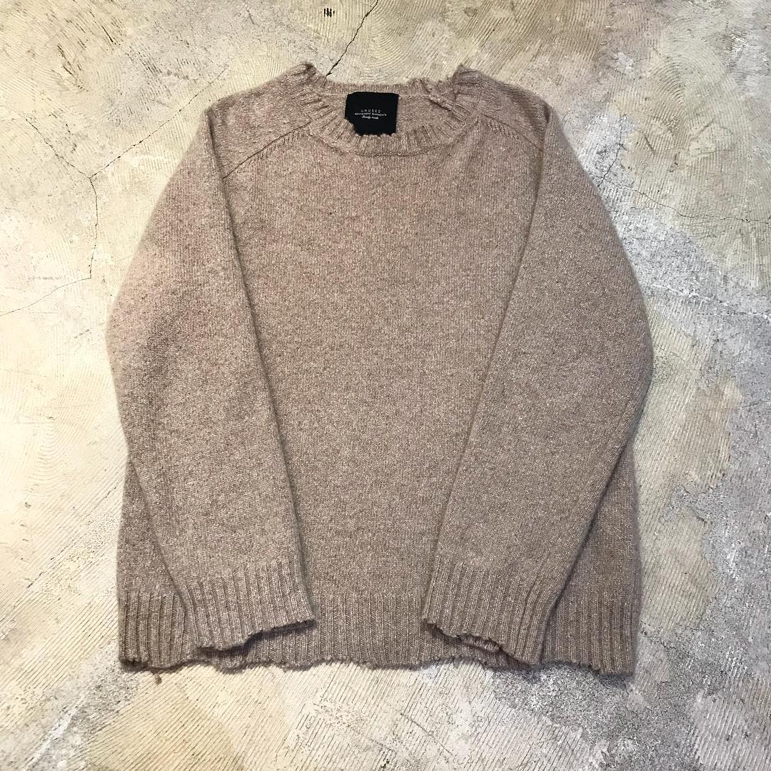 UNUSED 17AW Damage Cashmere Knit