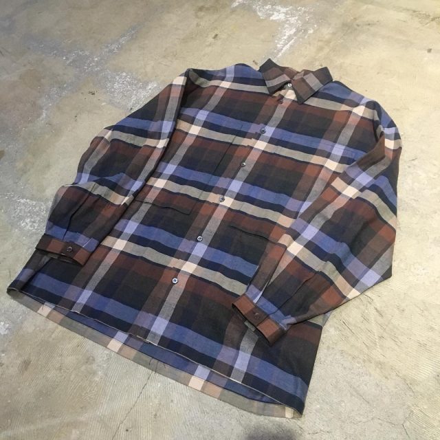 E.tautz 18AW LINEMAN SHIRT BROWN CHECK