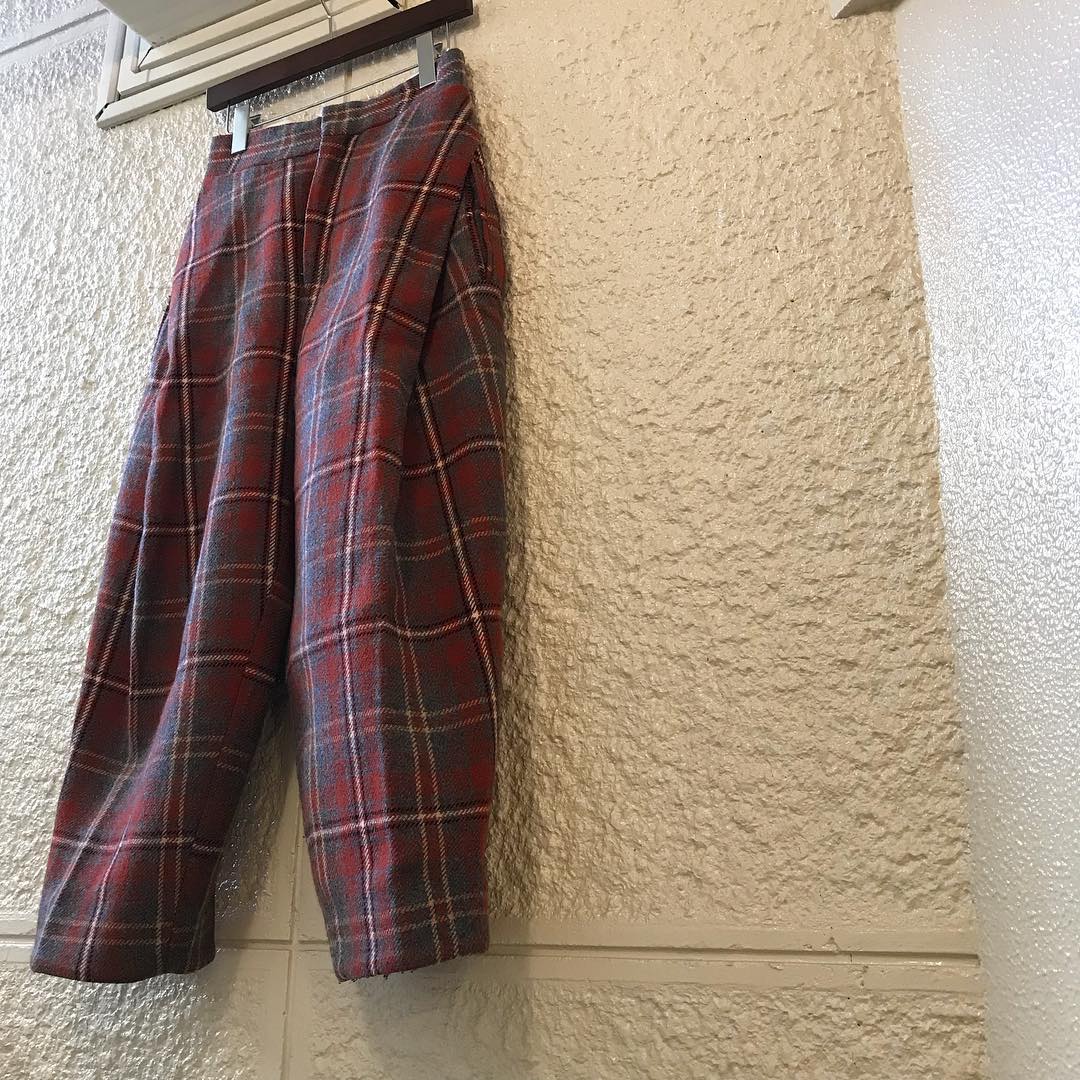 TAKESHI KOSAKA by Y's Pink Label 16AW Wool flannel check wide pants
