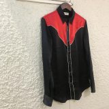 SAINT LAURENT PARIS 16AW LOOK77 Silk western shirt