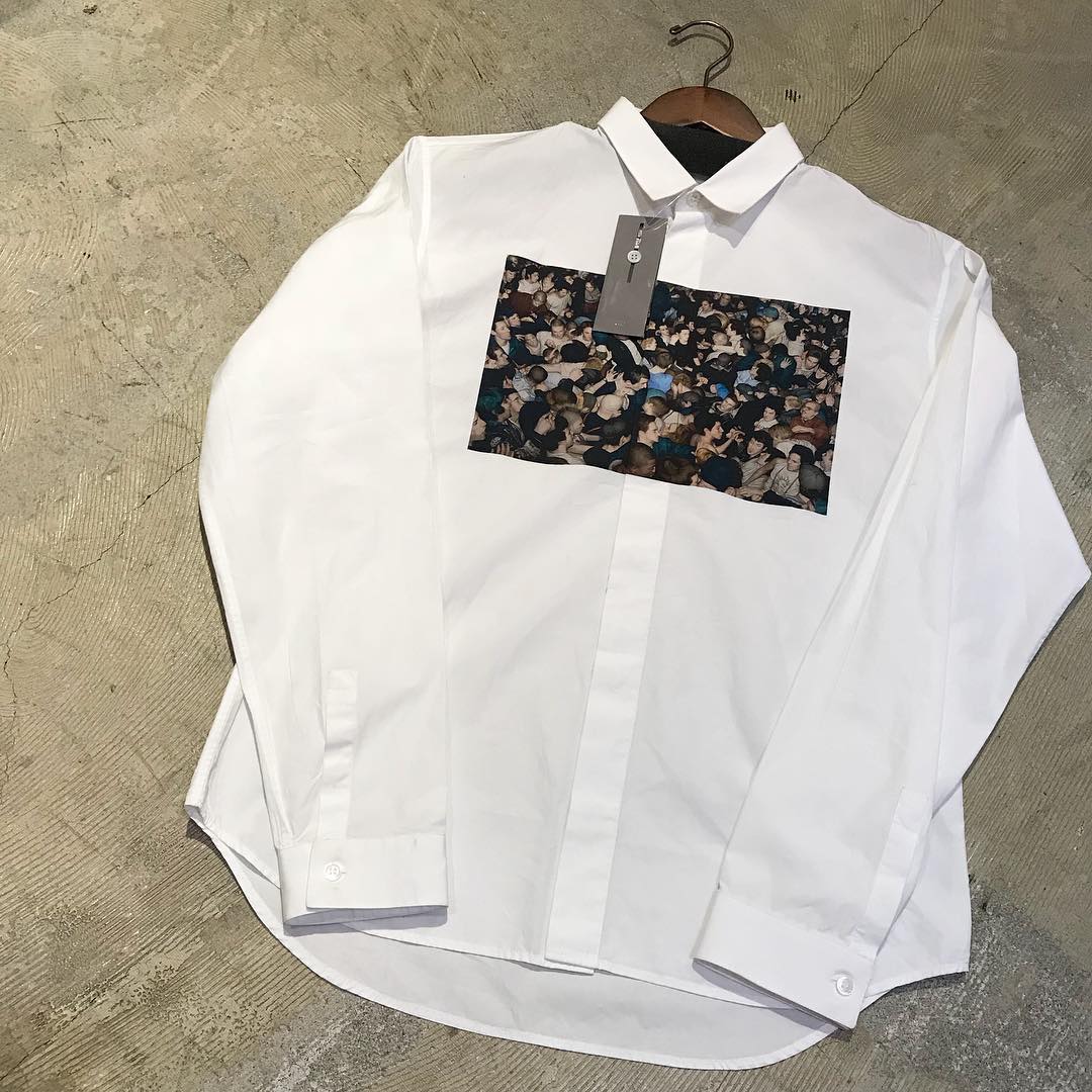 Dior HOMME ×Dan Witz 17AW モッシュピットグラフィックプリントコットンブロードシャツ