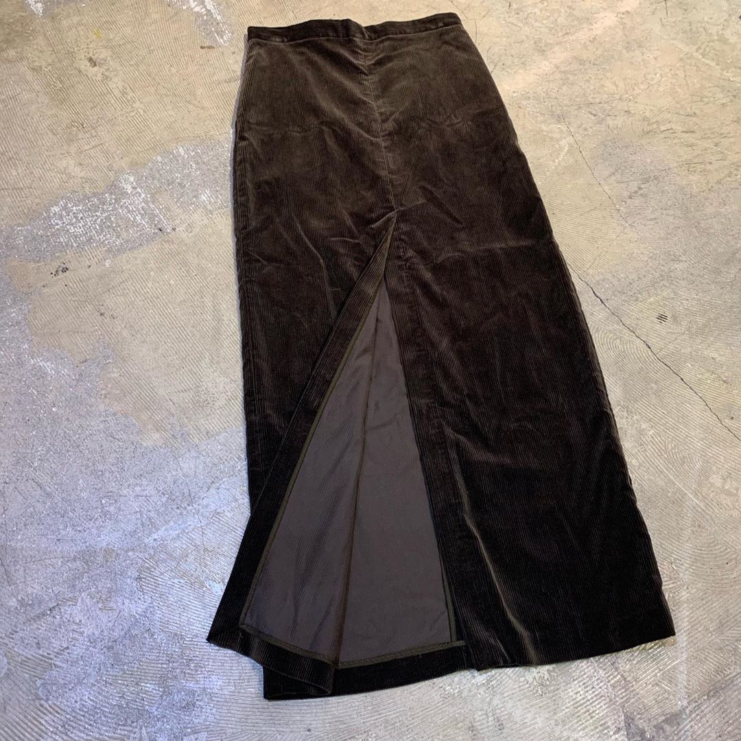 AURALEE 17AW WASHED CORDUROY SLIT LONG SKIRT