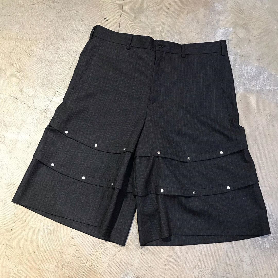COMME des GARCONS HOMME PLUS 16AW カシメ甲冑ワイドショートパンツ
