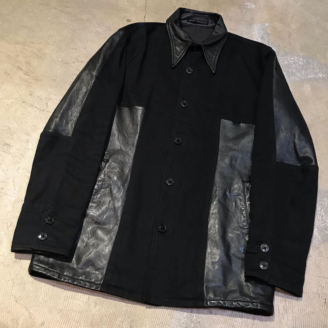 Y's for men レザーコンビコットンツイルジャケット