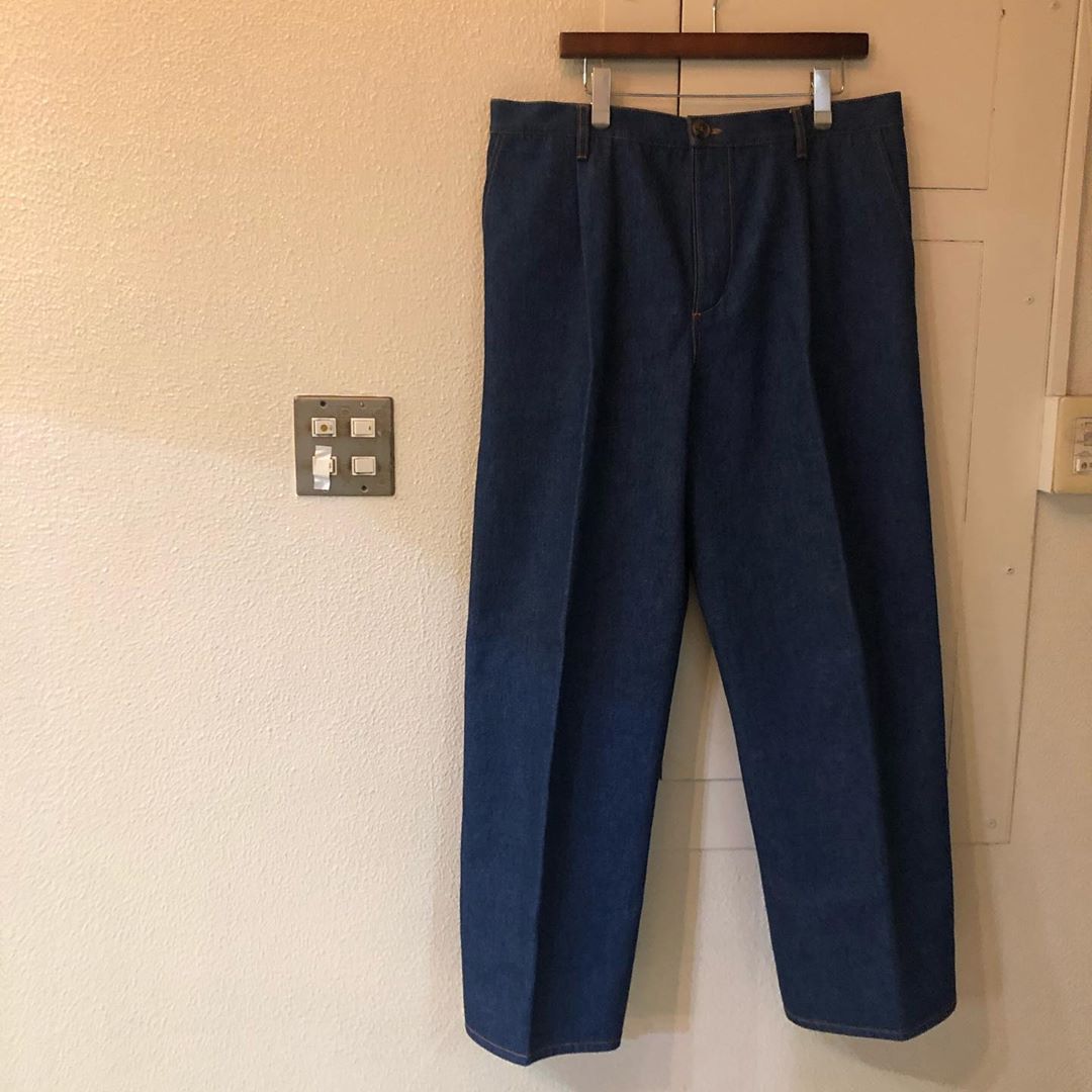 CristaSeya 19AW Japanese Heavy Denim Pleated Trousers
