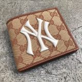 GUCCI NY embroidery Canvas wallet