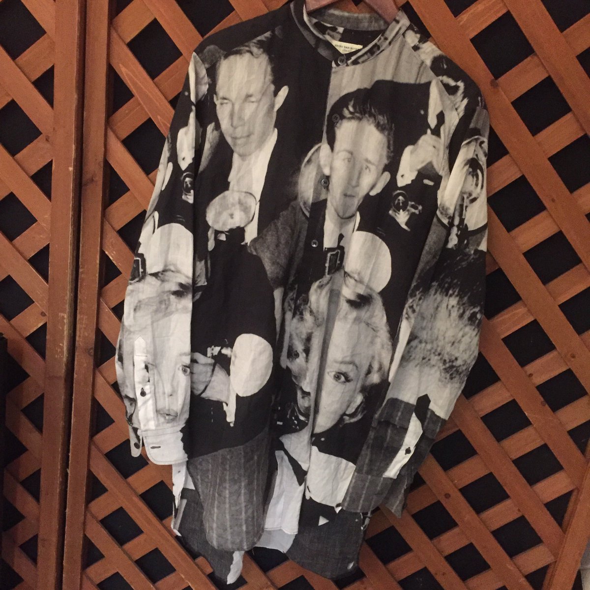 DRIES VAN NOTEN 16SS マリリンモンロープリントバンドカラーシャツ