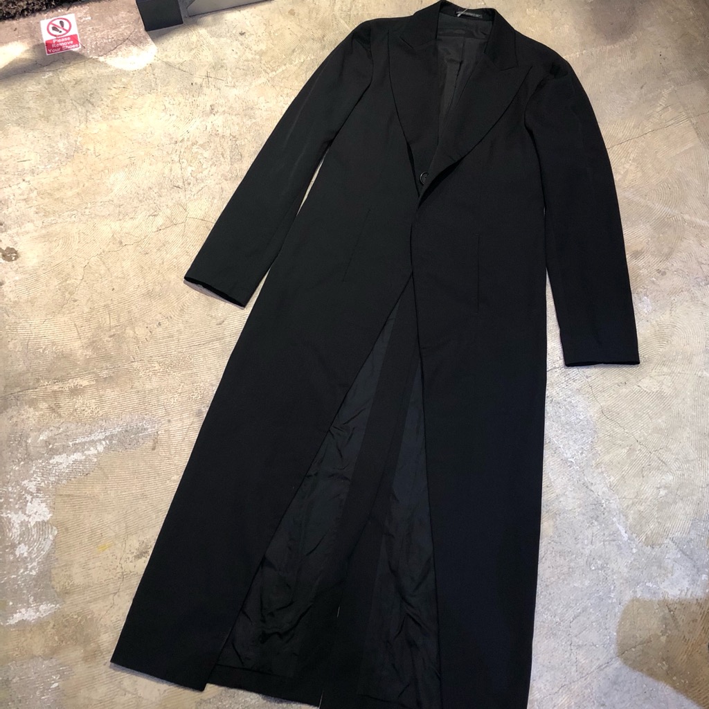 Yohji Yamamoto POUR HOMME 10AW THE MEN 4.1 ウールギャバジンピークドラペルロングコート