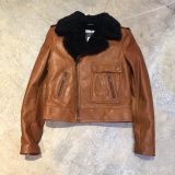 SAINT LAURENT PARIS 17AW カーリームートンレザーライダースジャケット