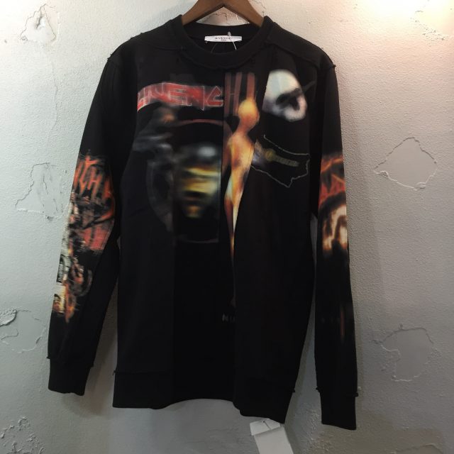 GIVENCHY 16AW デストロイ加工ドッキングプリントスウェットトレーナー XS