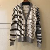 Maison Margiela 10 15SS スイッチピッチボーダーエルボーパッチカーディガン