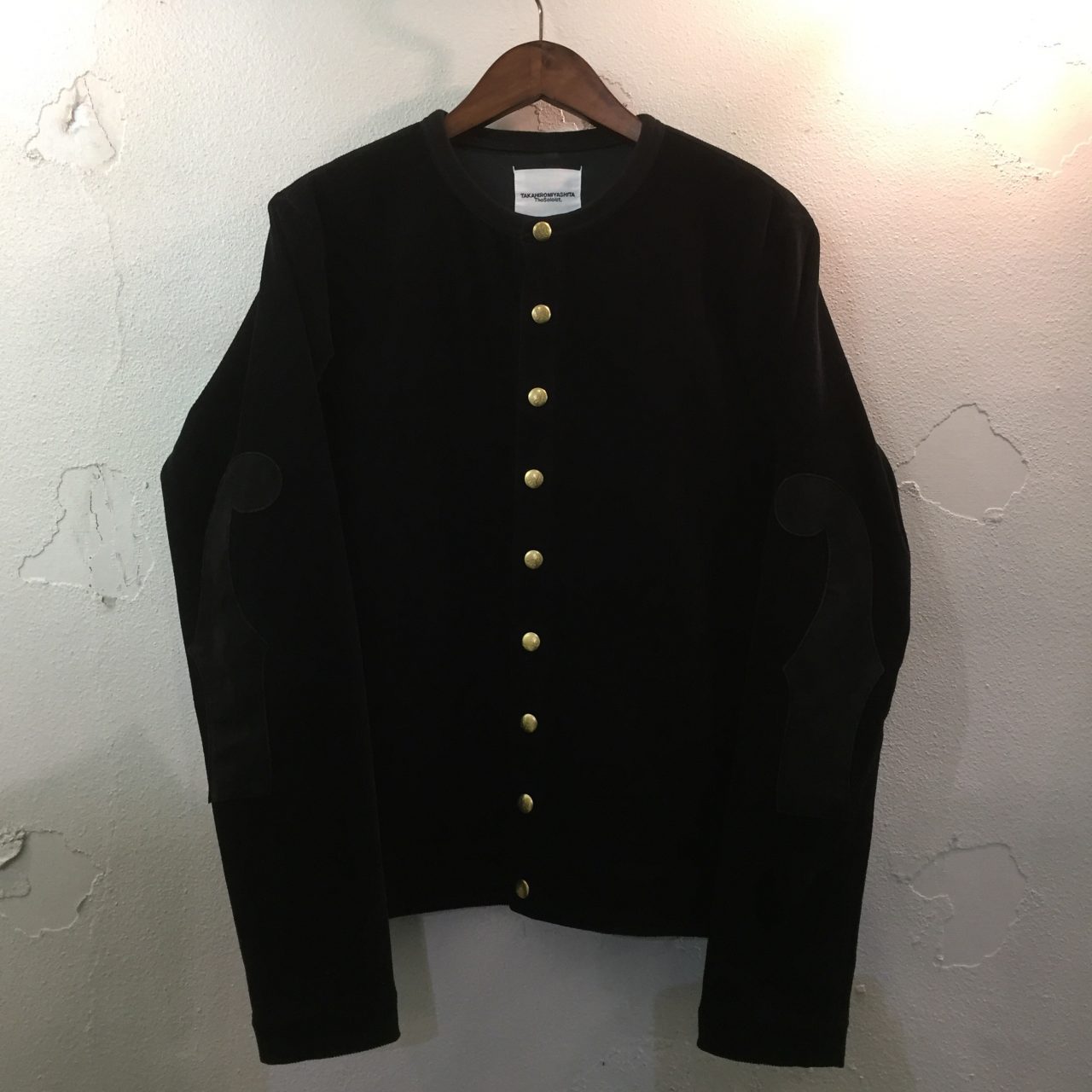 TAKAHIRO MIYASHITA TheSoloIst. 16AW スウェードレザーパッチノーカラーコーデュロイジャケット