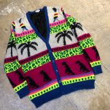 SAINT LAURENT PARIS 16SS LOOK13 ダイナソーパームツリーマルチカラーニットカーディガン