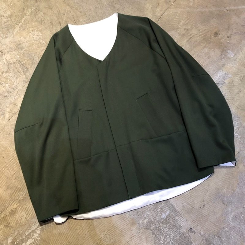my beautiful landlet 17AW ツイルウールノーカラーリバーシブルジャケット