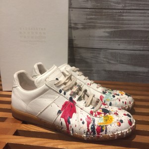 Maison Martin Margiela22 15SS REPLICA スプラッシュペイントレザージャーマントレーナースニーカー