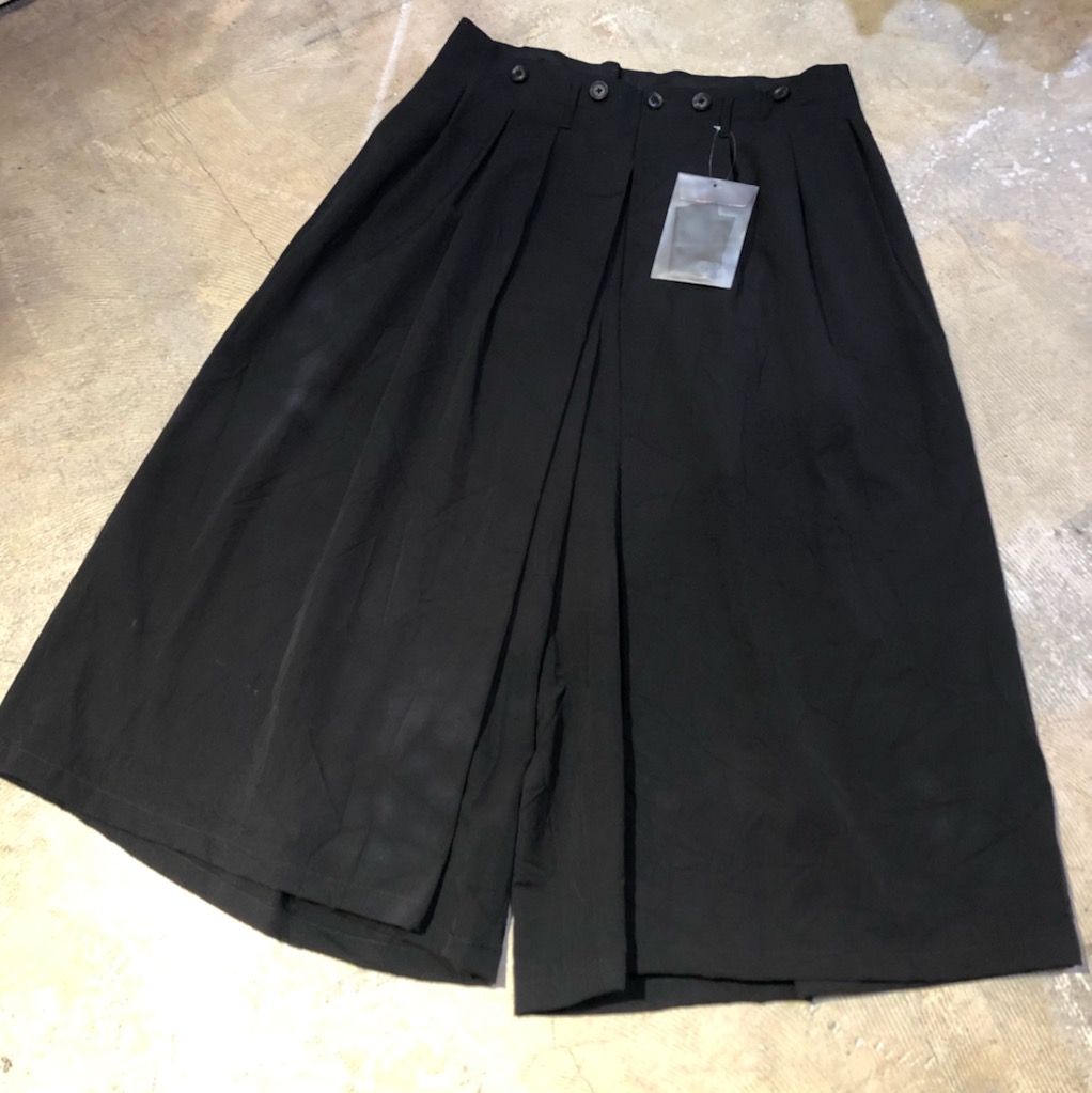 Yohji Yamamoto POUR HOMME 18AW ウールギャバジンムラ染めプリーツパンツ
