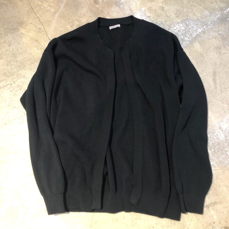 AURALEE 19SS SUPER HARD TWIST RIB KNIT CARDIGAN